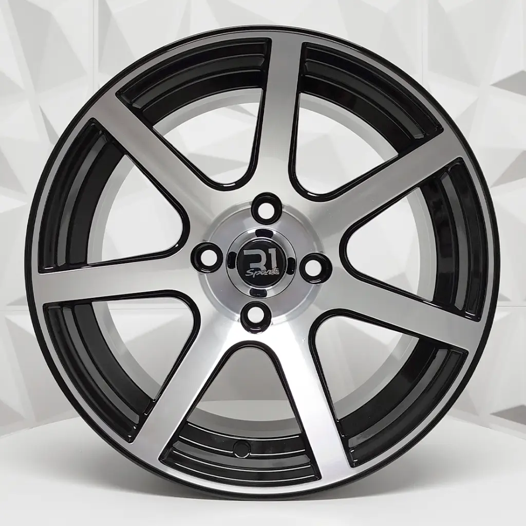 RIN 14X7 4-100 R1 SPORT 6093 BLACK MACHINE FACE ET0 CB73.1